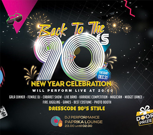 Back To 90s New Years at Rinjani Ballroom-Hariston Hotel & Suites