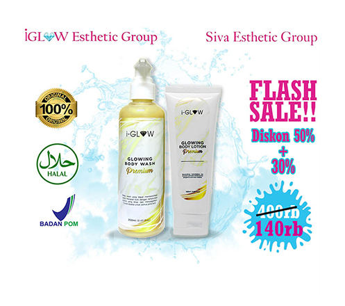 FLASH SALE ! iGLOW Body Wash Premium + Body Lotion Premium