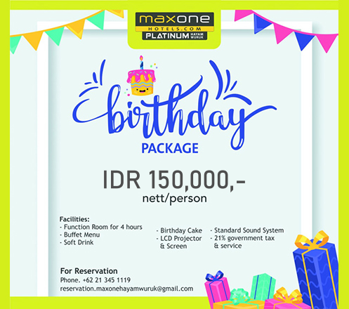 Birthday Package at Skymax Rooftop - Maxone Platinum Hayam Wuruk